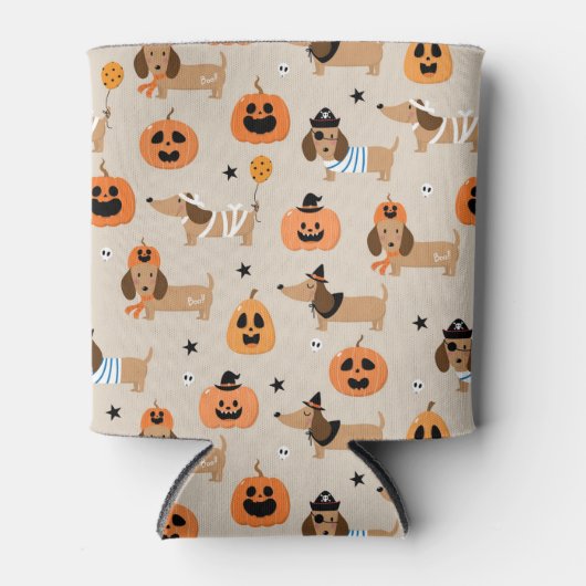 Rafraîchisseur Pour Canette Dachshunds en Halloween Costumes Motif (Devant)