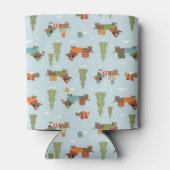 Rafraîchisseur Pour Canette Dachshunds festifs dans le Motif de neige (Dos)