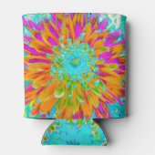 Rafraîchisseur Pour Canette Dahlia décorative tropicale orange et rose chaud (Dos)