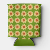 Rafraîchisseur Pour Canette Dahlia jaune motif floral sur vert (Devant)