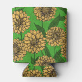 Rafraîchisseur Pour Canette Dahlias en jaune et vert (Dos)