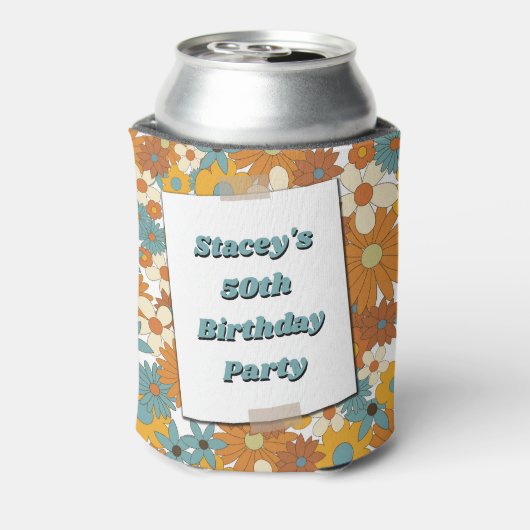 Rafraîchisseur Pour Canette Daisies Seventies 70's Retro 50th Birthday Photo (Can Dos)