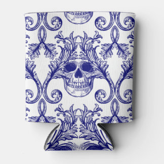 Rafraîchisseur Pour Canette damas bohème, ornement sans couture du crâne.