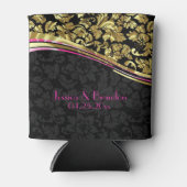 Rafraîchisseur Pour Canette Damas Florales Noir Et Or (Devant)