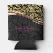 Rafraîchisseur Pour Canette Damas Florales Noir Et Or (Dos)