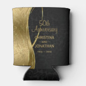 Rafraîchisseur Pour Canette Damas Noir Et Or - Anniversaire Mariage (Dos)