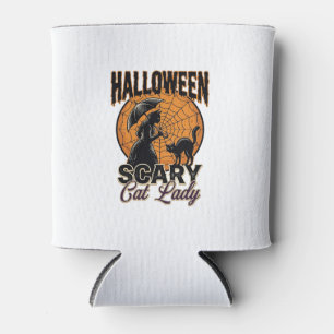Rafraîchisseur Pour Canette Dame de chat effrayante Halloween Sorcière Web Vin