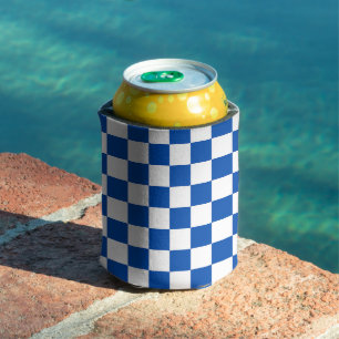 Rafraîchisseur Pour Canette Damier bleu cobalt classique