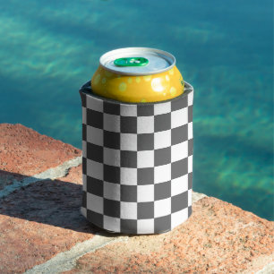 Rafraîchisseur Pour Canette Damier gris foncé classique