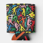 Rafraîchisseur Pour Canette Danser des gens, doodle set motif. (Dos)