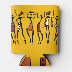 Rafraîchisseur Pour Canette Danseurs Africains, Silhouette Ethnique Vintage.