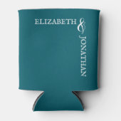 Rafraîchisseur Pour Canette Dark Teal Modern Typography Wedding (Devant)