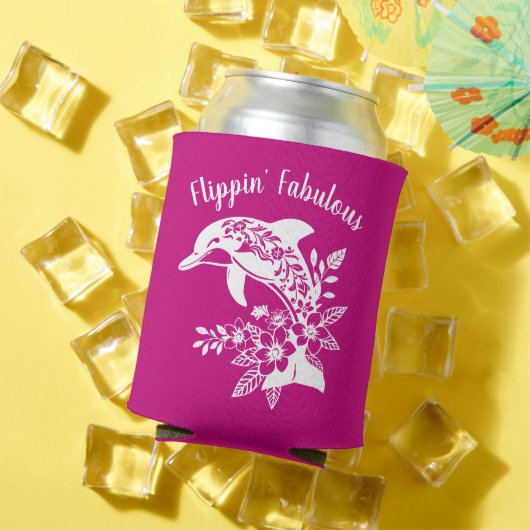 Rafraîchisseur Pour Canette Dauphin hawaïen Flippin' Fabial rose (Été in situ)