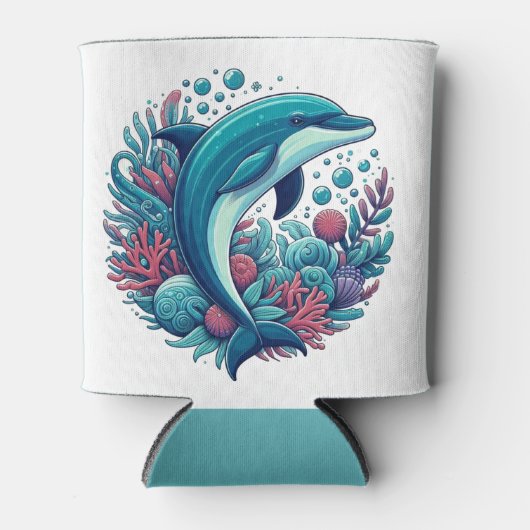 Rafraîchisseur Pour Canette Dauphin marin/côtier mignon (Devant)