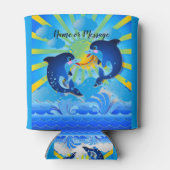 Rafraîchisseur Pour Canette Dauphins & Soleil Personnalisez Ajouter votre nom (Dos)