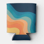 Rafraîchisseur Pour Canette Décor de style rétro des vagues (Devant)