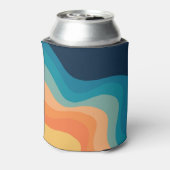 Rafraîchisseur Pour Canette Décor de style rétro des vagues (Can Dos)