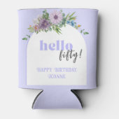 Rafraîchisseur Pour Canette Delicate Florals lavande 50e anniversaire (Devant)