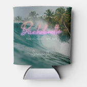 Rafraîchisseur Pour Canette Demoiselle Tropical Palms Neon | Monogramme (Devant)