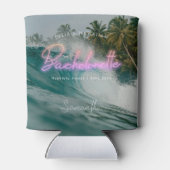 Rafraîchisseur Pour Canette Demoiselle Tropical Palms Neon | Monogramme (Dos)