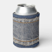 Rafraîchisseur Pour Canette Denim Blue Jeans : Décontracté Double Patch (Can devant)