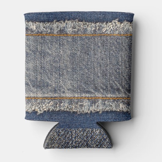 Rafraîchisseur Pour Canette Denim Blue Jeans : Décontracté Double Patch (Devant)