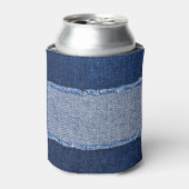 Rafraîchisseur Pour Canette Dénim déchiré : tissu de jean bleu. (Can devant)