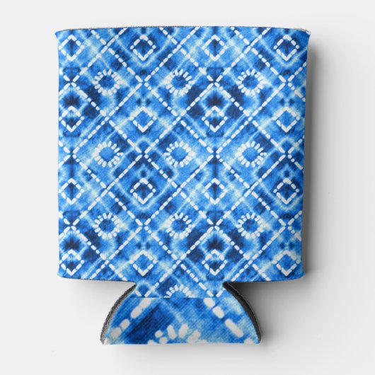 Rafraîchisseur Pour Canette Denim Tie Dye Texture : Élégance Moderne. (Devant)