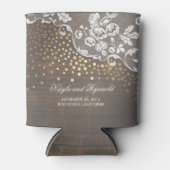 Rafraîchisseur Pour Canette Dentelle de bois rustique et Mariage de Confetti d (Devant)