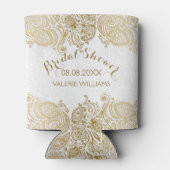 Rafraîchisseur Pour Canette Dentelle Élégante Et Blanche De Paisley (Dos)