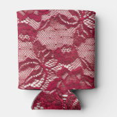 Rafraîchisseur Pour Canette Dentelle rouge : textile jacquard élastique. (Dos)