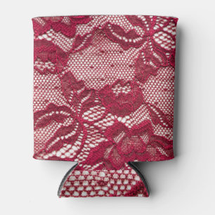 Rafraîchisseur Pour Canette Dentelle rouge : textile jacquard élastique.