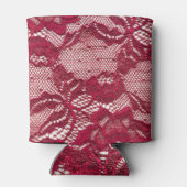 Rafraîchisseur Pour Canette Dentelle rouge : textile jacquard élastique. (Dos)