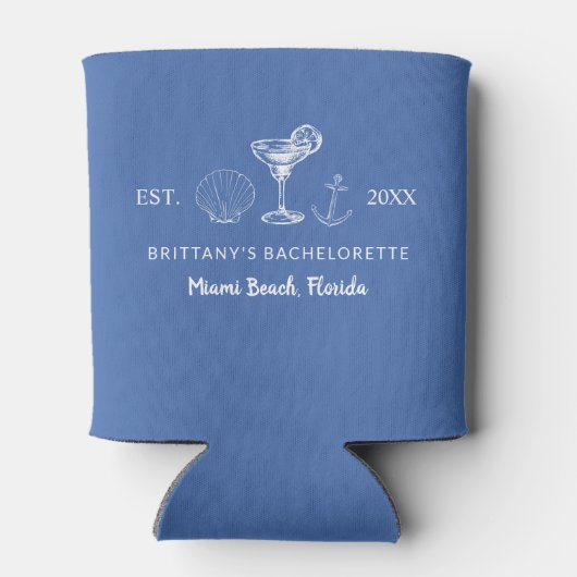 Rafraîchisseur Pour Canette Dernier Toast Sur La Côte Beach Bachelorette Party (Dos)