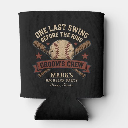 Rafraîchisseur Pour Canette Dernière Fête de Bachelor Baseball (Dos)