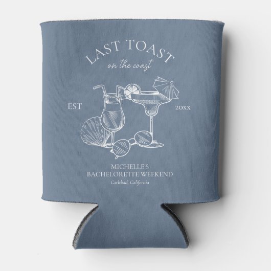 Rafraîchisseur Pour Canette Dernière tournée sur la côte Fête de Bachelorette (Devant)