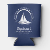 Rafraîchisseur Pour Canette Dernière voile avant la fête de bachelorette bleue (Devant)