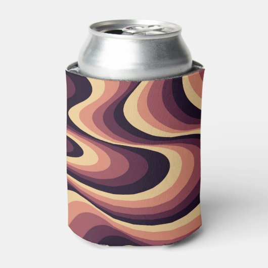 Rafraîchisseur Pour Canette Design abstrait violet, rose et beige (Can devant)