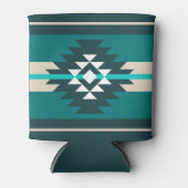 Rafraîchisseur Pour Canette Design aztèque en couleur turquoise (Devant)