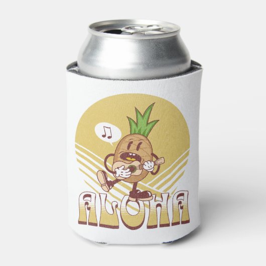 Rafraîchisseur Pour Canette Design de texte de style rétro "Aloha" (Can devant)