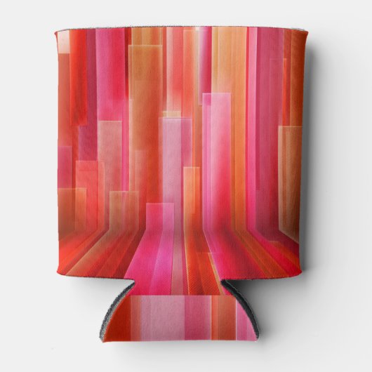 Rafraîchisseur Pour Canette Design d'intérieur rayé rouge texture. (Devant)