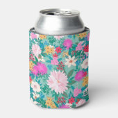 Rafraîchisseur Pour Canette Design floral de peinture rose et menthe (Can devant)