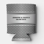 Rafraîchisseur Pour Canette Design géométrique gris-argent métallique (Dos)