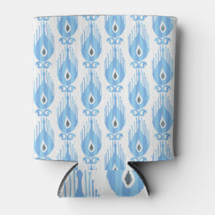 Rafraîchisseur Pour Canette Design Motif Ikat Blanc Bleu