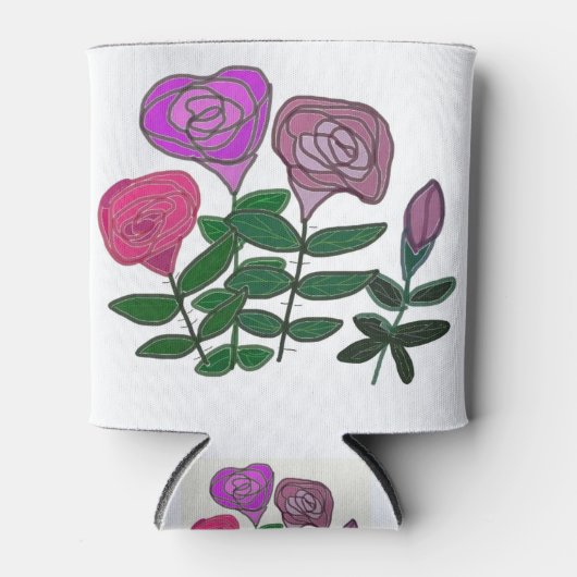 Rafraîchisseur Pour Canette Design Rose coloré (Devant)