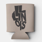 Rafraîchisseur Pour Canette Design typographique de l'Illinois sur plan (Dos)