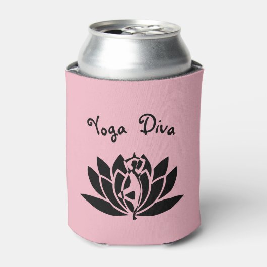 Rafraîchisseur Pour Canette Design Yoga Diva rose (Can devant)