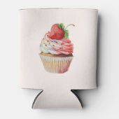 Rafraîchisseur Pour Canette Dessert sucré à la fraise Cupcake (Devant)
