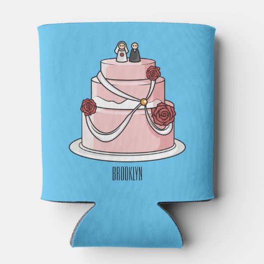 Rafraîchisseur Pour Canette dessin animé de gâteau mariage (Dos)