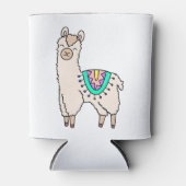 Rafraîchisseur Pour Canette dessin animé de llama alpaga souriant (Devant)